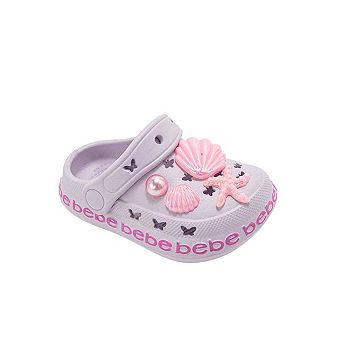 bebe Toddler Girls Clog Sandals with Sea Life Charms Slip On Shoes