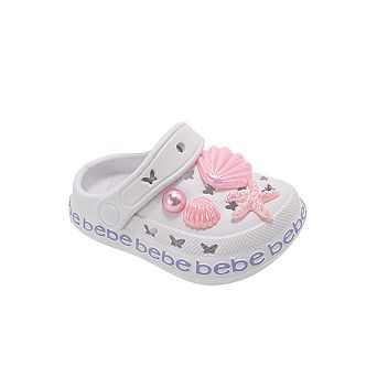 bebe Toddler Girls Clog Sandals with Sea Life Charms Slip On Shoes