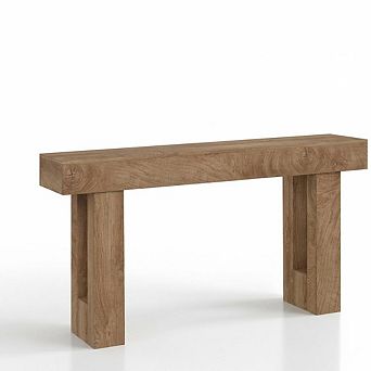 Entryway Console Table with LED Lighting & Charging Station 63-Inch Narrow Sofa Table