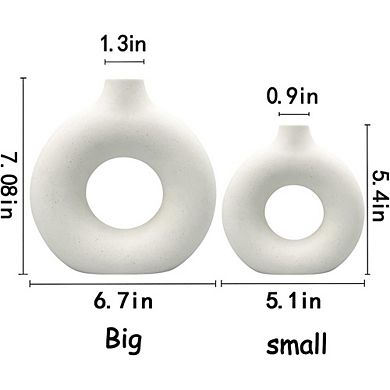 Ceramic Vase Set of 2, Modern Boho Decorative Vases for Home