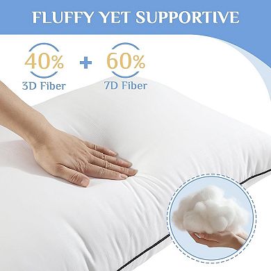 Pillows Queen Size Set of 2, Hotel Collection Bed Pillows for Side, Back, and Stomach Sleepers