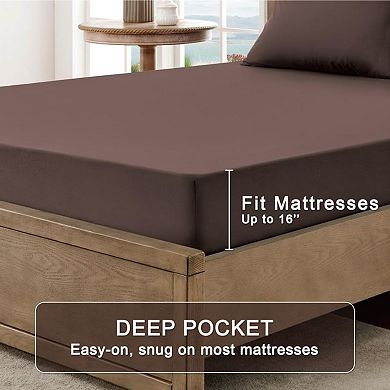 King Sheet Set, Ultra Soft Sheets, Brushed Microfiber,Deep Pockets, Easy Care -4 Pieces