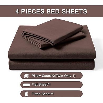 King Sheet Set, Ultra Soft Sheets, Brushed Microfiber,Deep Pockets, Easy Care -4 Pieces