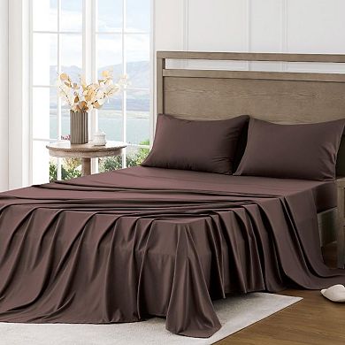 King Sheet Set, Ultra Soft Sheets, Brushed Microfiber,Deep Pockets, Easy Care -4 Pieces