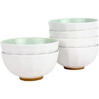 Pasta Bowls Set of 6 Porcelain, Microwave Oven & Dishwasher Safe