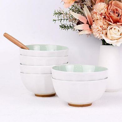 Pasta Bowls Set of 6 Porcelain, Microwave Oven & Dishwasher Safe