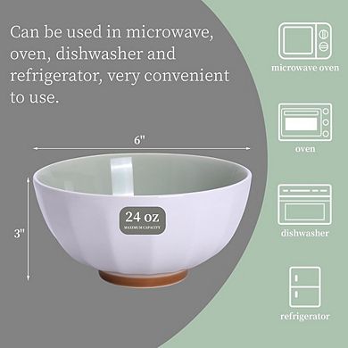 Pasta Bowls Set of 6 Porcelain, Microwave Oven & Dishwasher Safe