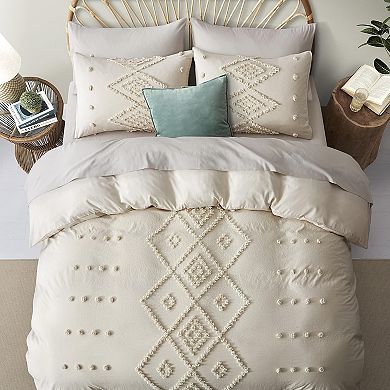 Tufted Duvet Cover Queen Size, Soft and Lightweight Duvet Covers Set for All Seasons, 3 Pieces