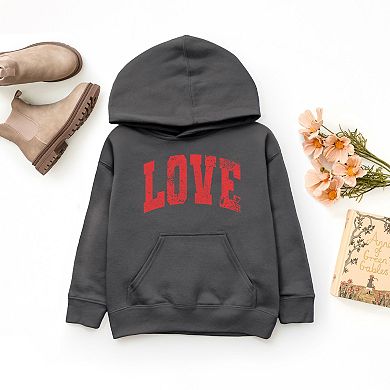 Love Varsity Arched Distressed - Youth Graphic Hoodie