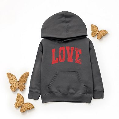 Love Varsity Arched Distressed - Youth Graphic Hoodie
