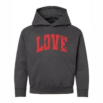 Love Varsity Arched Distressed - Youth Graphic Hoodie