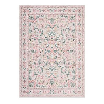 Washable Area Rug, Boho Floral Soft Rugs for Living Room, for Bedroom, Dining Room, Nursery, Hallway