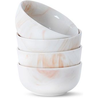 Porcelain Cereal Bowls Set, 22oz, Round, Dishwasher & Microwave Safe