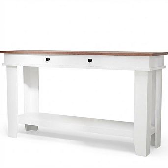 Wood Console Table 2 Drawers Entryway Table for Living Room, Entry, or Foyer  Sofa Table