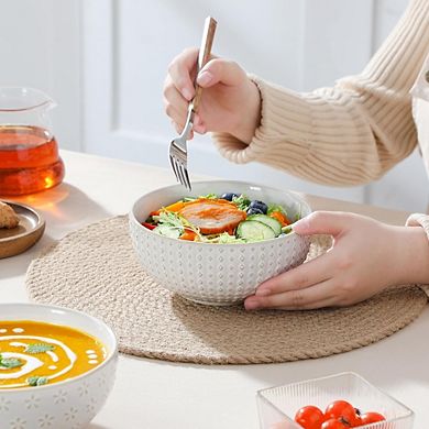 Cereal & Soup Bowls Set of 4 Ceramic Stoneware, Microwave & Dishwasher Safe