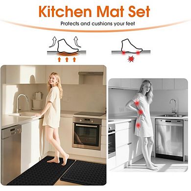Cushioned Anti Fatigue Kitchen Mats Set Non Slip Waterproof Floor Rugs
