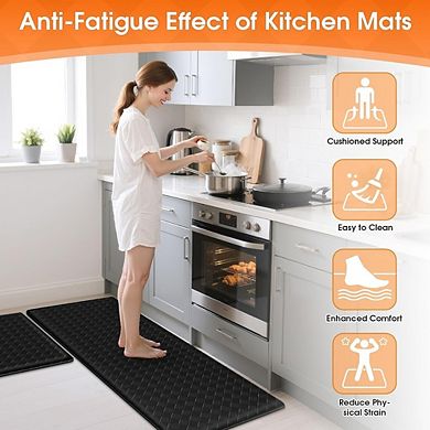 Cushioned Anti Fatigue Kitchen Mats Set Non Slip Waterproof Floor Rugs
