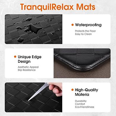 Cushioned Anti Fatigue Kitchen Mats Set Non Slip Waterproof Floor Rugs