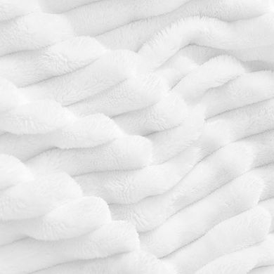 3D Ribbed Jacquard Fleece Throw Blanket, Soft Warm Plush Decorative Blanket
