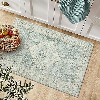 Boho Washable Non-Slip Low Pile Entry Area Rug