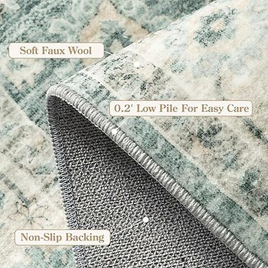 Boho Washable Non-Slip Low Pile Entry Area Rug