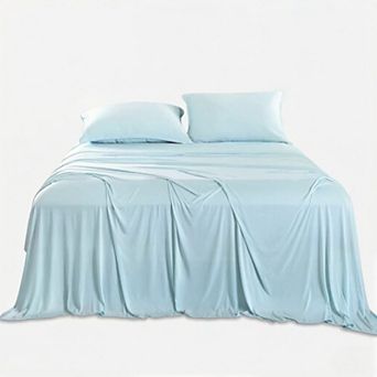 4 pc Cooling Sheet Set Full Size, Cooling Bed Sheets for Hot Sleepers and Night Sweats, Soft
