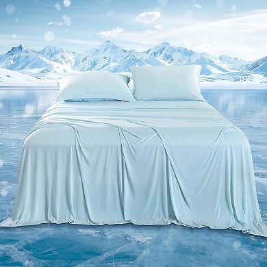 4-Piece Cooling Sheet Set Full Size, Cooling Bed Sheets for Hot Sleepers and Night Sweats, Soft