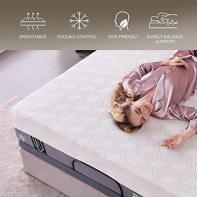 Renanim 14" Hybrid Mattress, Cooling Gel Memory Foam, Bed in a Box