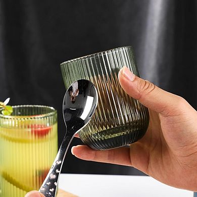 Drinking Glassware Set, Highball & Rocks Glasses with Fluted Design