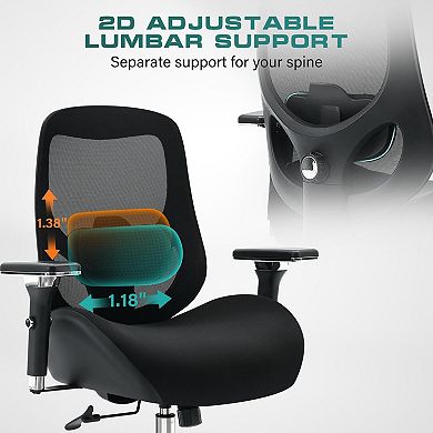 Lufeiya Big and Tall Ergonomic Office Chair, Mesh Desk Chair with Adjustable Lumbar Support