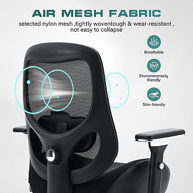 Lufeiya Big and Tall Ergonomic Office Chair, Mesh Desk Chair with Adjustable Lumbar Support