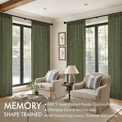 Pinch Pleat Linen Curtains, Semi Sheer Back Tab Drapes