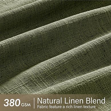 Pinch Pleat Linen Curtains, Semi Sheer Back Tab Drapes