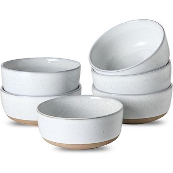 Ceramic Soup & Cereal Bowls Set, 30oz, Microwave & Dishwasher Safe, White