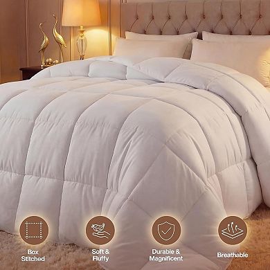 Comforter Duvet Insert, Quilted Comforter with Corner Tabs, Box Stitched Down Alternative Comforters