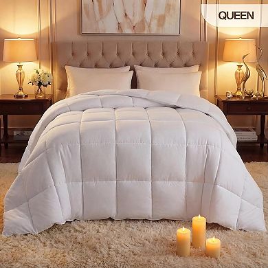 Comforter Duvet Insert, Quilted Comforter with Corner Tabs, Box Stitched Down Alternative Comforters