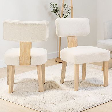 Lufeiya Set of 2 Upholstered Dining Chairs with Solid Wood Legs for Kitchen