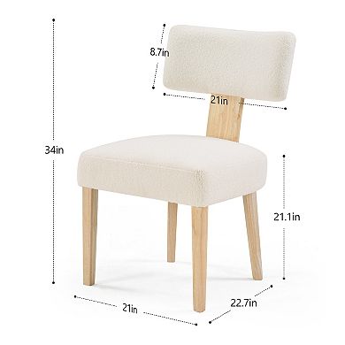 Lufeiya Set of 2 Upholstered Dining Chairs with Solid Wood Legs for Kitchen