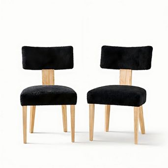 Lufeiya Set of 2 Upholstered Dining Chairs with Solid Wood Legs for Kitchen