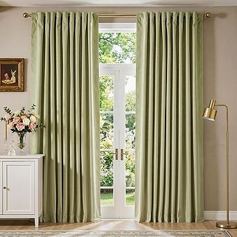 Chenille Blackout Curtains, Thermal Insulated Rod Pocket Panels