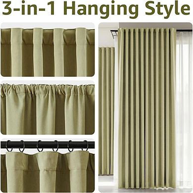 Chenille Blackout Curtains, Thermal Insulated Rod Pocket Panels