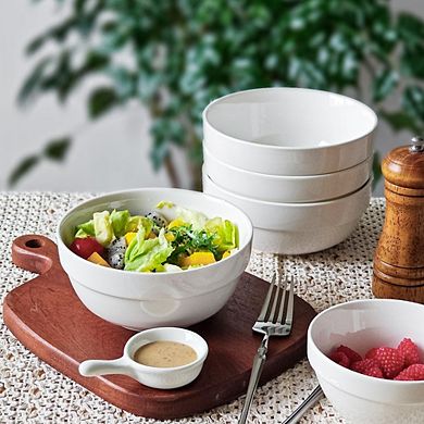 Ceramic Soup & Cereal Bowls, Set of 6, Thick-Edge Non-Slip Design