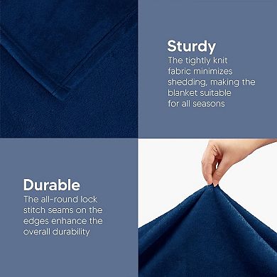 Fleece Blanket Queen Size (90x90 Inches) Ultra Soft Warm Lightweight Microfiber Breathable Anti