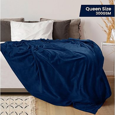 Fleece Blanket Queen Size (90x90 Inches) Ultra Soft Warm Lightweight Microfiber Breathable Anti