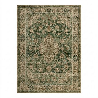 Vintage Floral Washable Non-Slip Low Pile Entry Area Rug