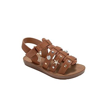 bebe Toddler Girls Strappy Sandals with Metal Charms