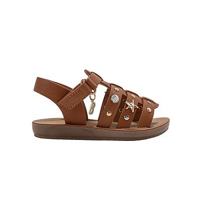 bebe Toddler Girls Strappy Sandals with Metal Charms