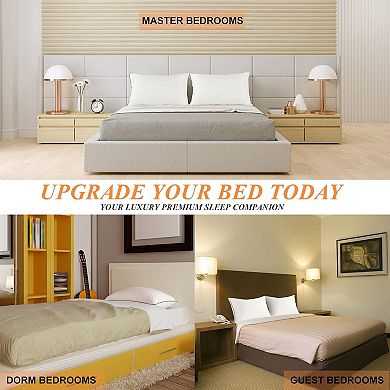 Bed Pillows , Full Standard Size Set of 2 Luxury Hotel Pillows with Soft Down Alternative Filling
