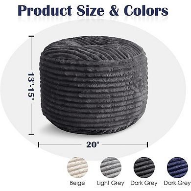 Corduroy Round Pouf Ottoman Memory Foam Footrest Soft Living Room Seat