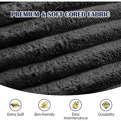 Corduroy Round Pouf Ottoman Memory Foam Footrest Soft Living Room Seat